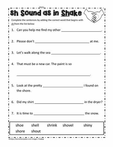 Phonics Digraph Sh Worksheets Library