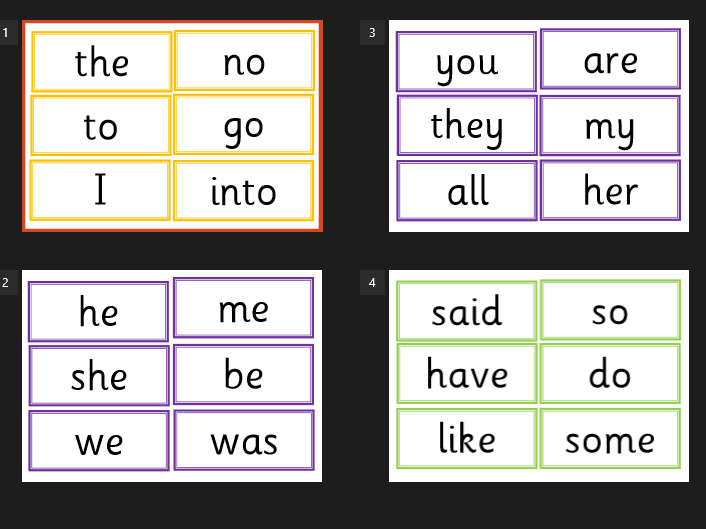 Phonics Tricky Words Flash Cards 2 5 Colour Coded Flash Cards