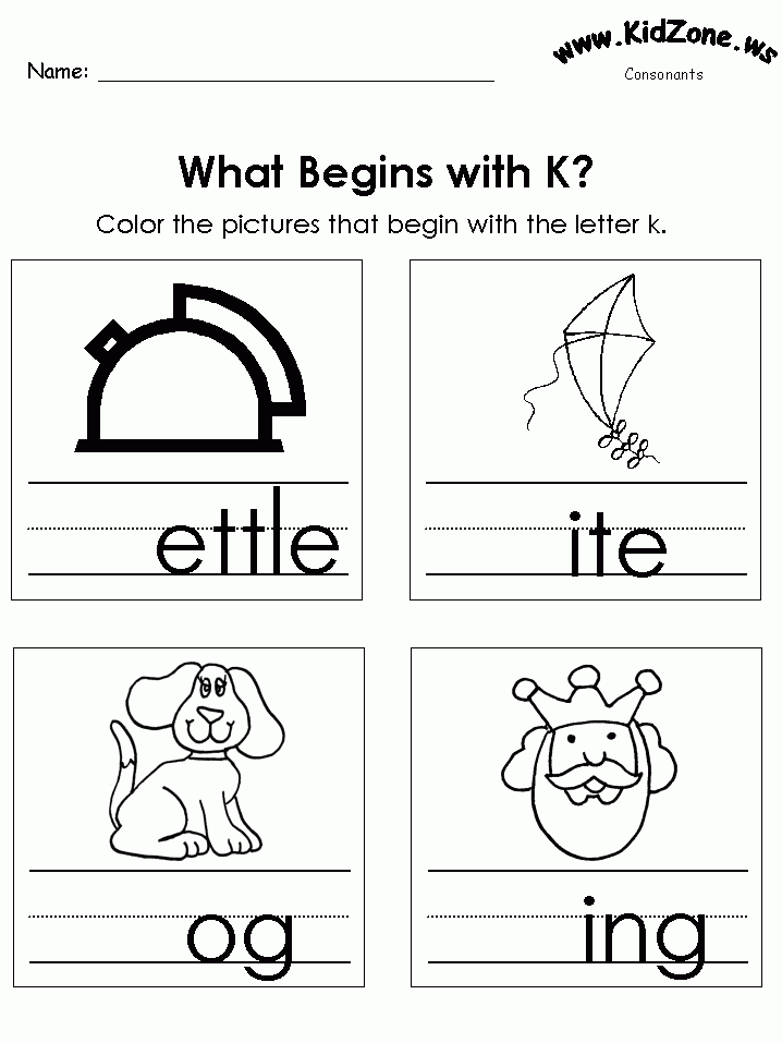 pre k phonics worksheets