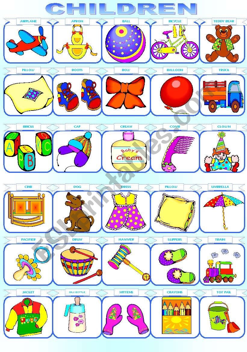 printable pictionary cards for kids