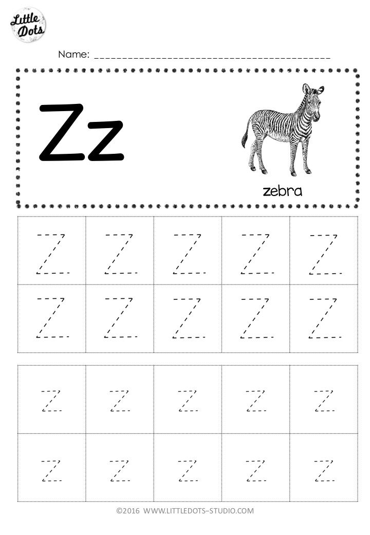 preschool letter z worksheets
