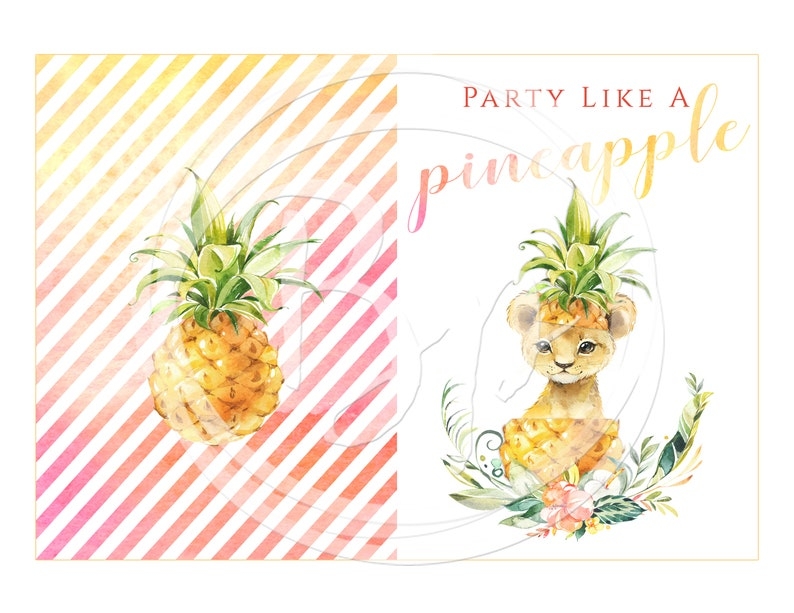 printable pineapple birthday card