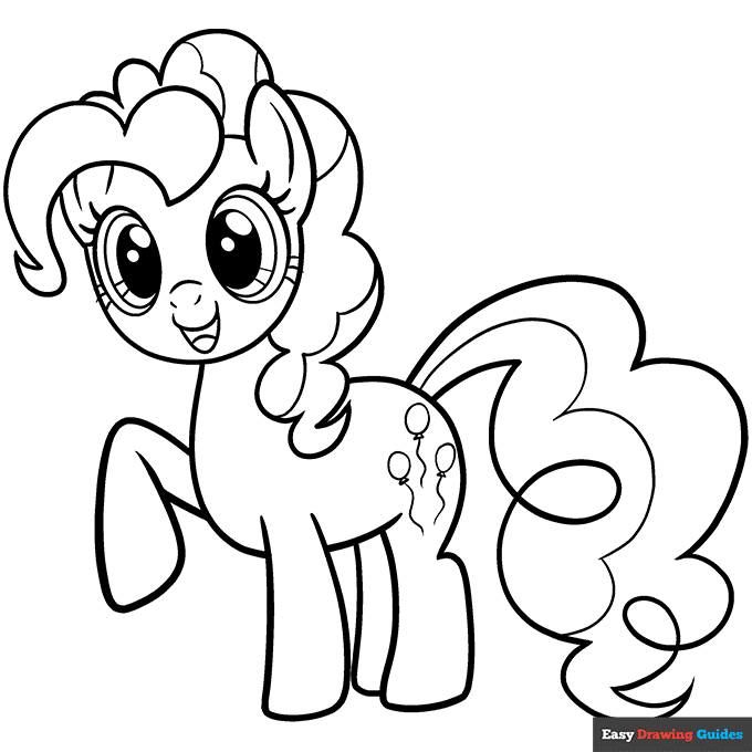 Pinkie Pie From My Little Pony Coloring Page Easy Drawing Guides