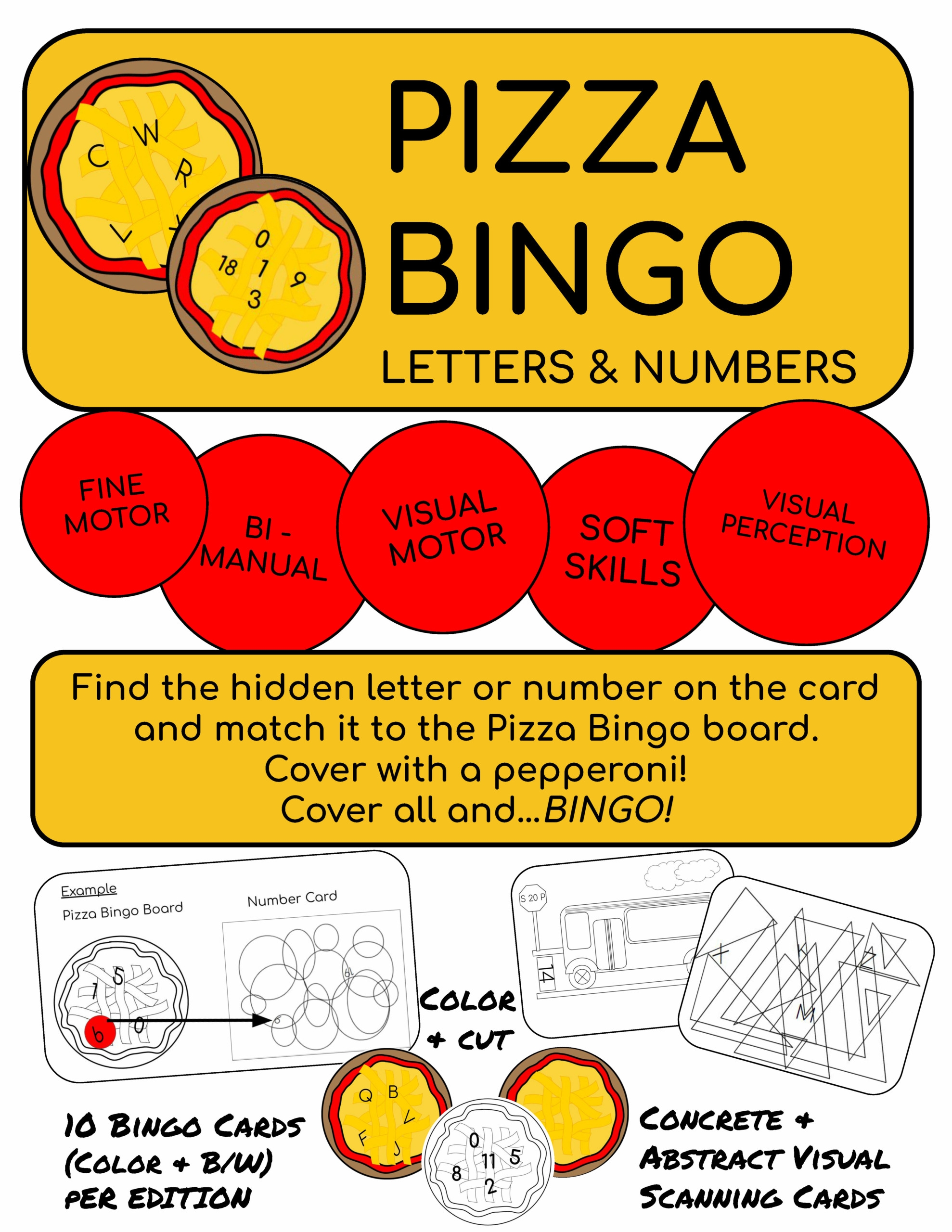 Pizza Bingo Printable Pizza Bingo Cards Pizza Bingo Game Pizza 