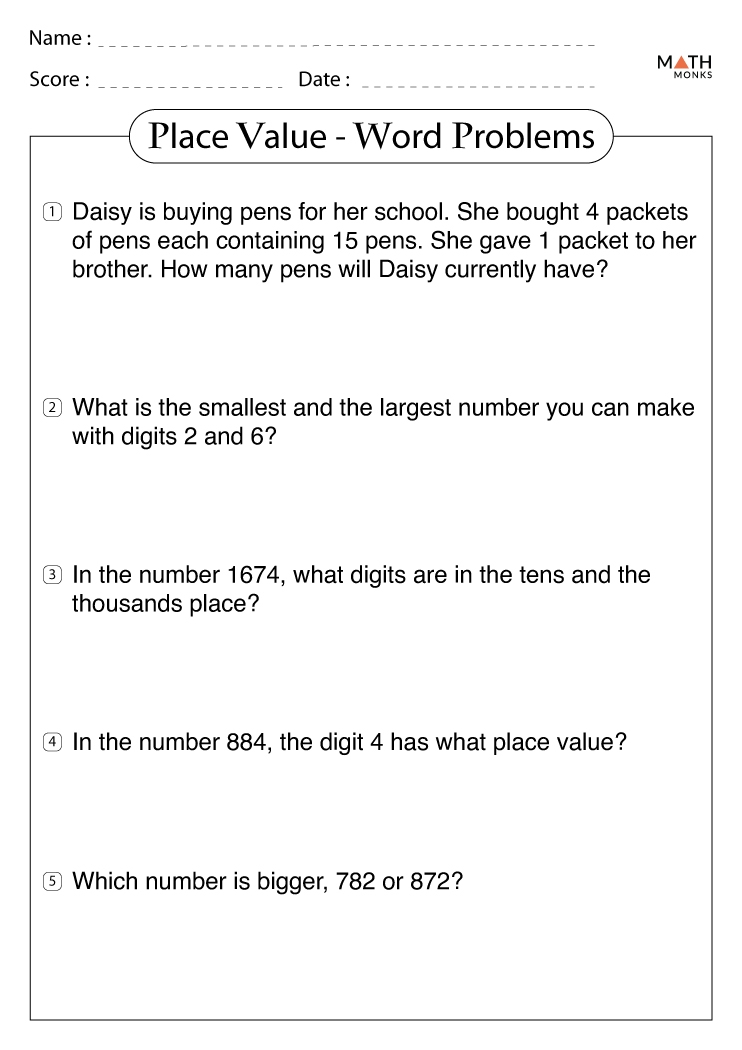 Place Value Worksheets 3rd Grade With Answer Key Worksheets Library
