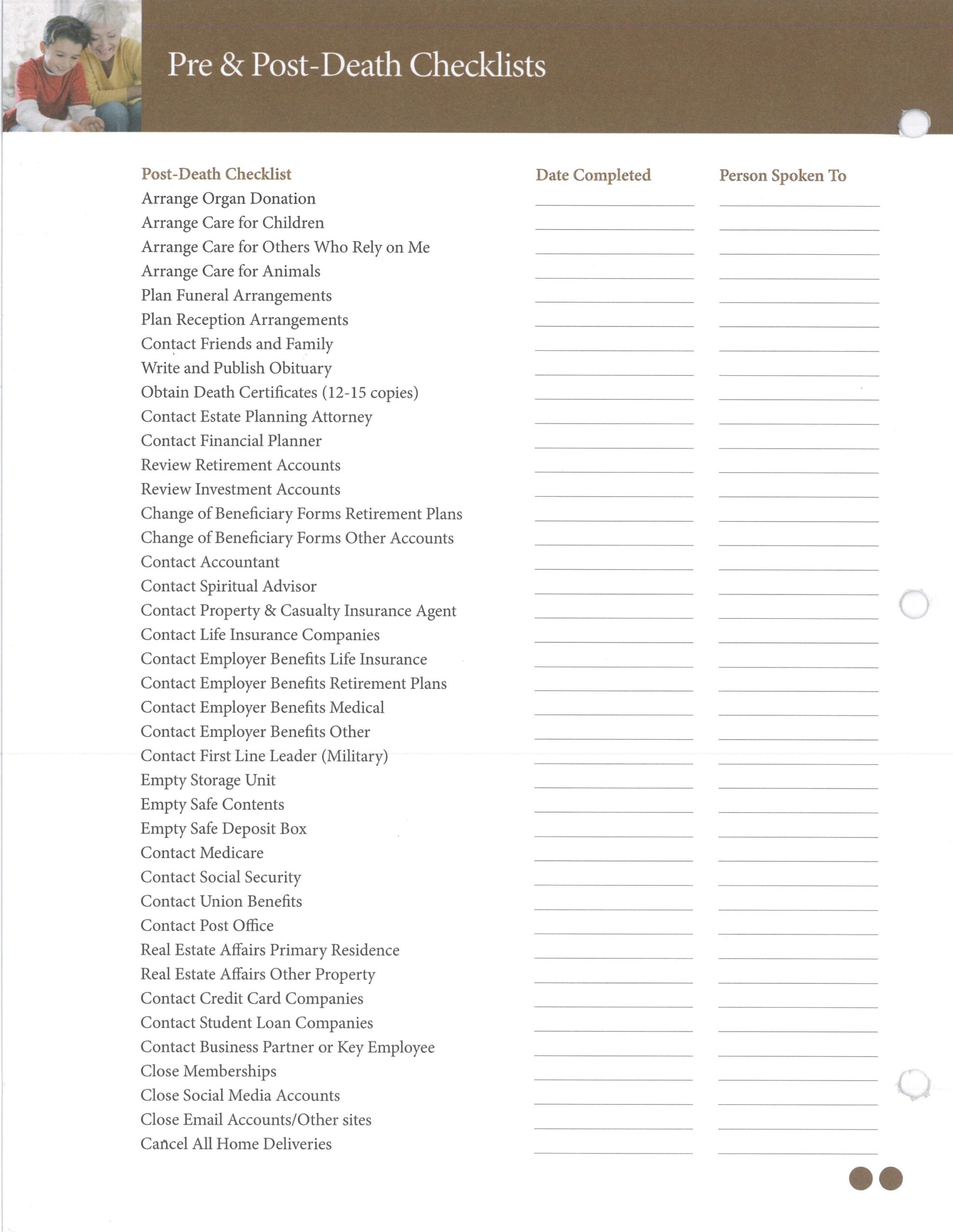 planning your own funeral worksheet
