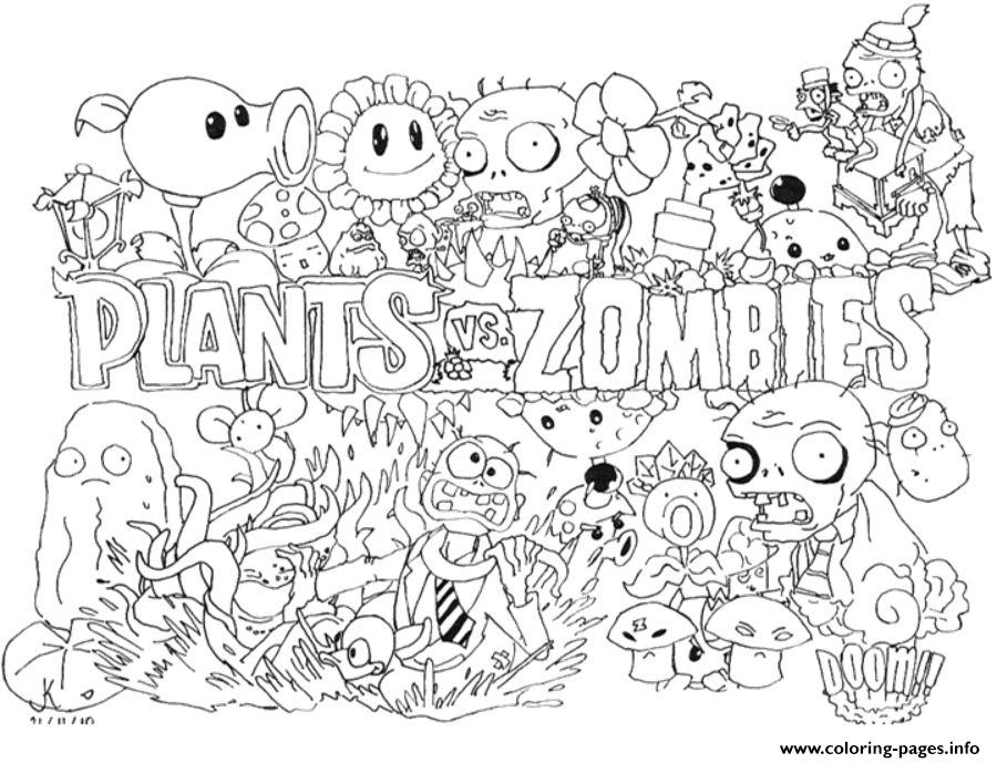 Plants Vs Zombies Printable Coloring Pages Coloring Home