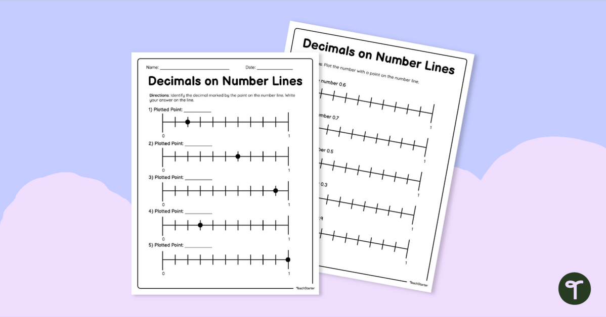 decimals on a number line worksheet