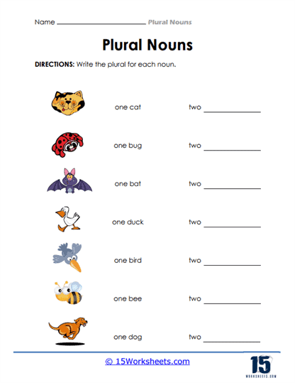 Plural Nouns Worksheets 15 Worksheets