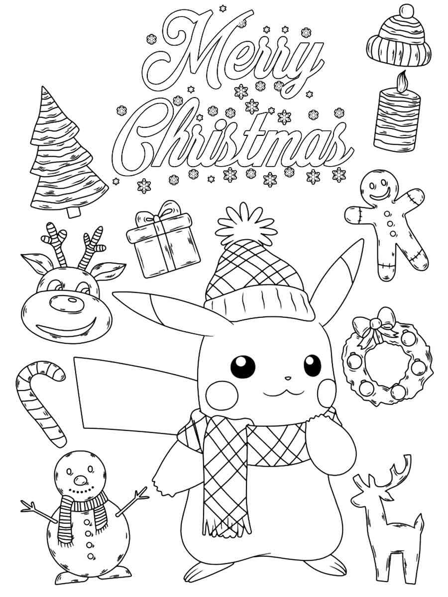 Pokemon Christmas Coloring Page Free Printable