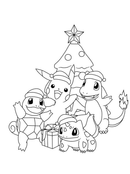 Pokemon Christmas Coloring Pages