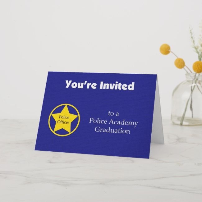 Police Academy Graduation Invitation Navy Zazzle