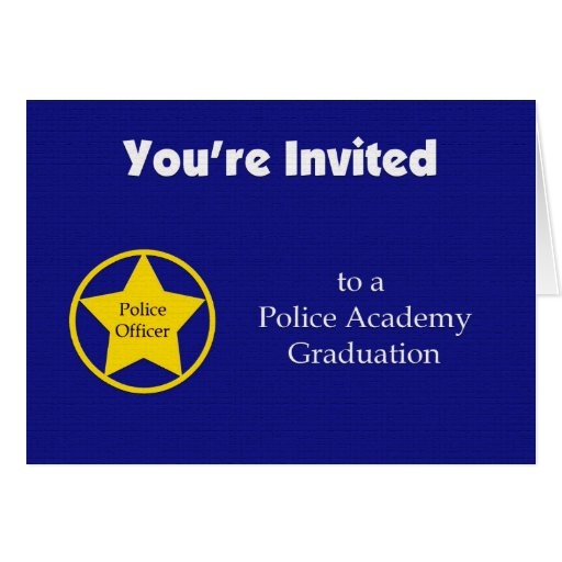 Police Academy Graduation Invitation Navy Zazzle