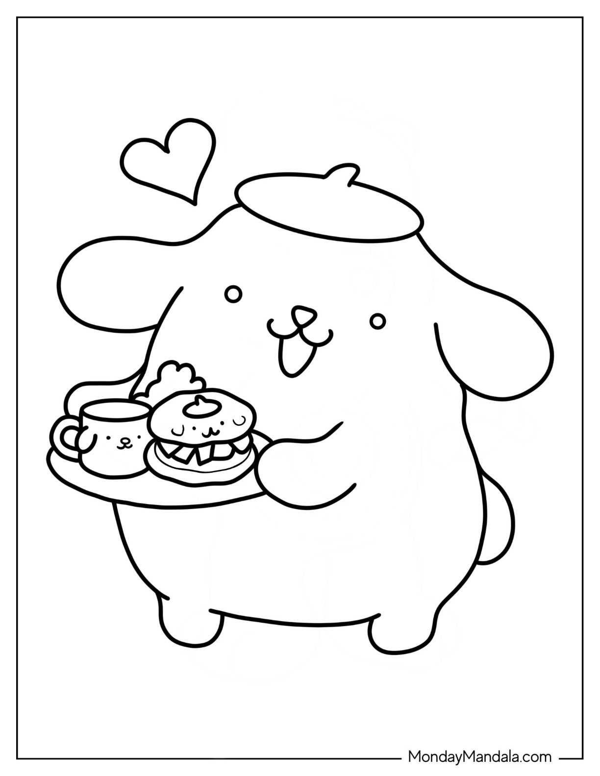 Pompompurin Coloring Page Free PDF Coloring Nation