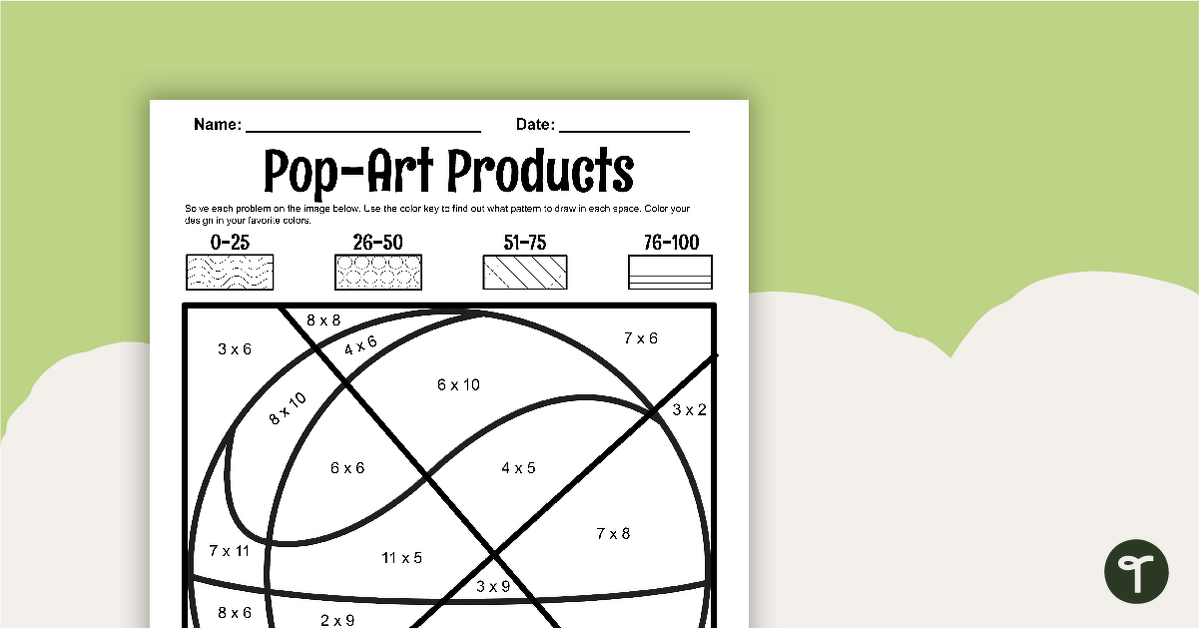 Pop Art Products Basketball Colour By Number Worksheet Teach