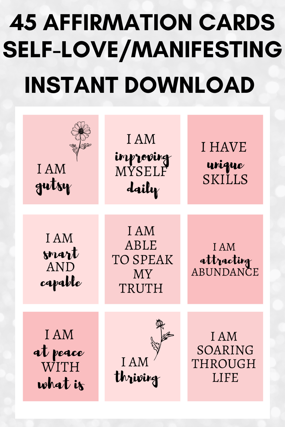 Positive Affirmation Cards Printable For Women Affirmation Cards 