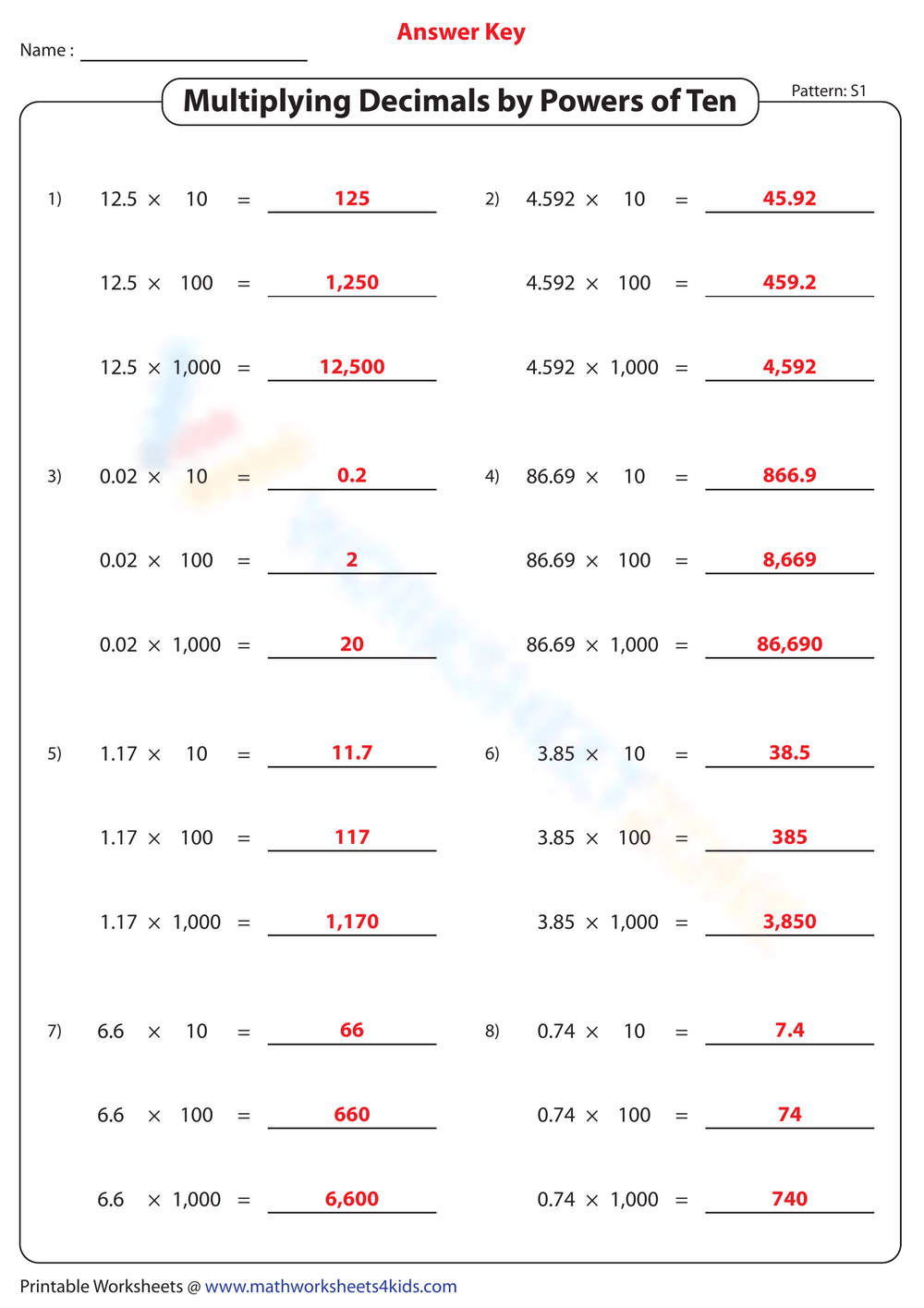 Powers Of 10 Worksheet Collection For Teaching Learning Worksheets 