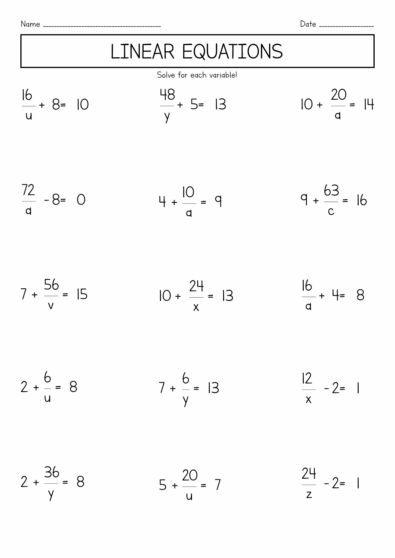 Pre Algebra Worksheets Worksheets Library