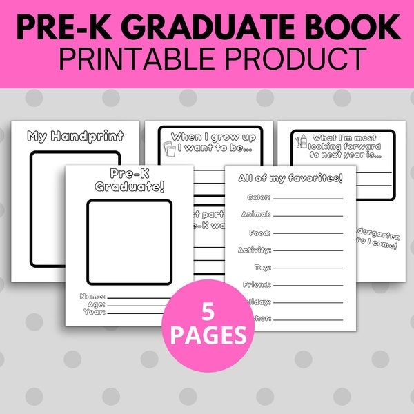 Pre K Graduation Cards Printable Etsy