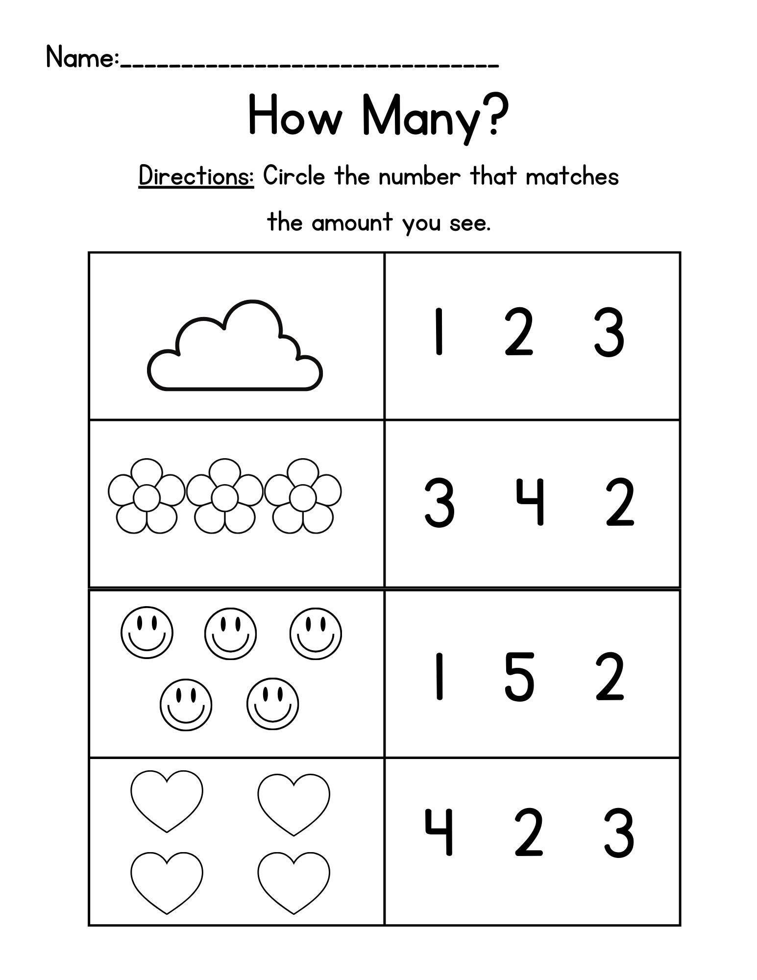 prek worksheet