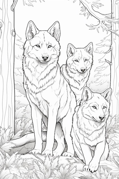 free coloring pages of wolves