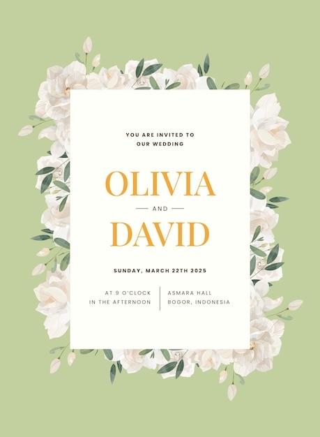 flower wedding invitation template