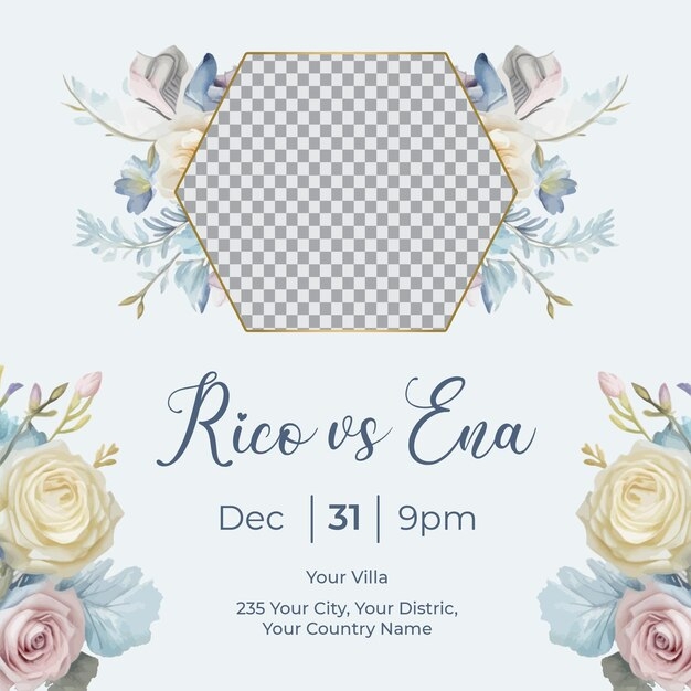 floral birthday invitation template