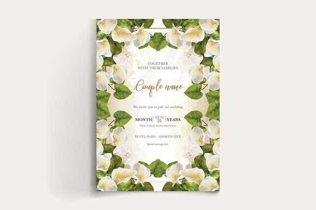 Premium Vector Wedding Floral Invitation Card Templates