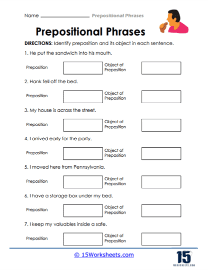 Prepositional Phrases Worksheets 15 Worksheets Worksheets Library