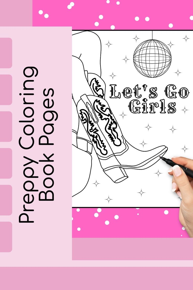 Preppy Coloring Pages Preppy Coloring Book Printable Easy Aesthetic