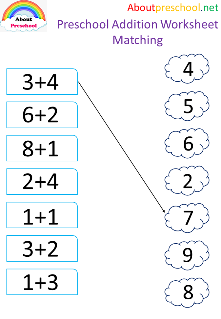 preschool addition worksheets