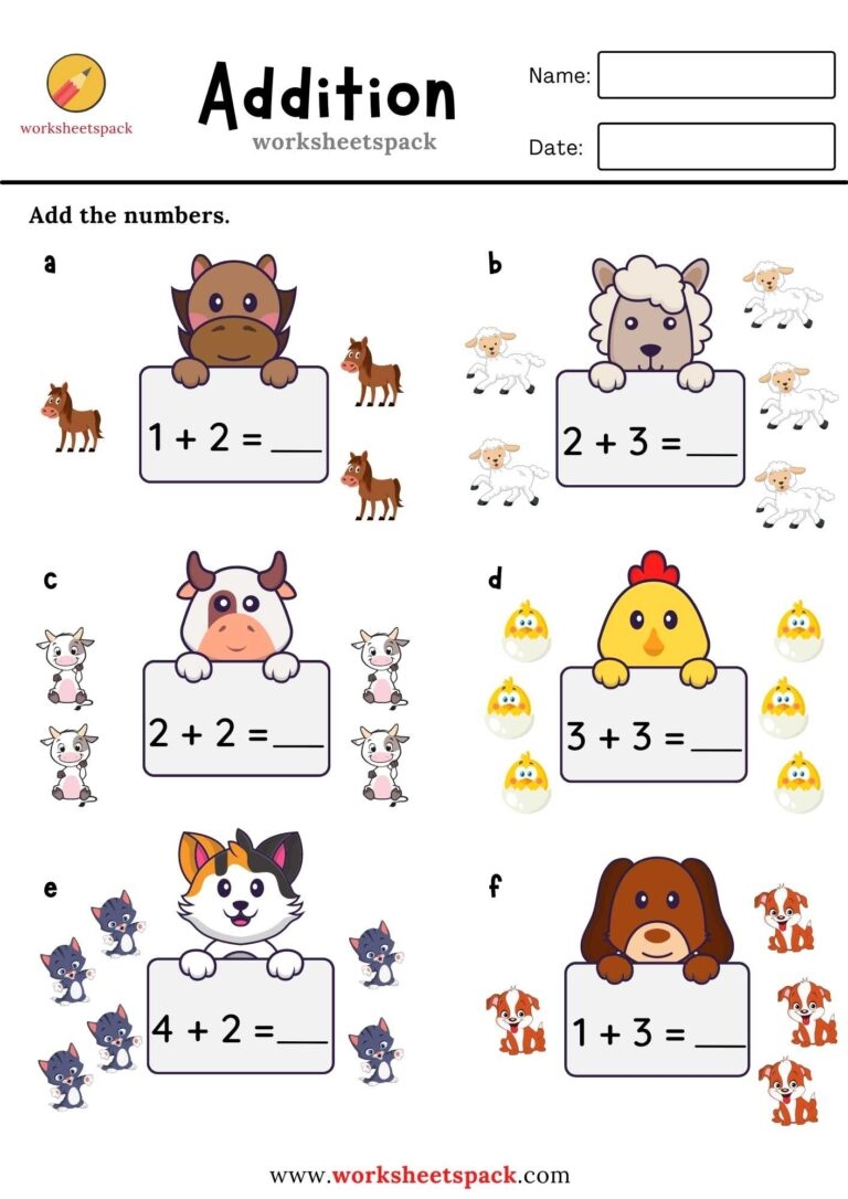Preschool Addition Worksheets With Pictures Worksheetspack
