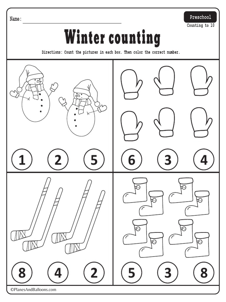 Preschool Counting Worksheets Worksheets Library