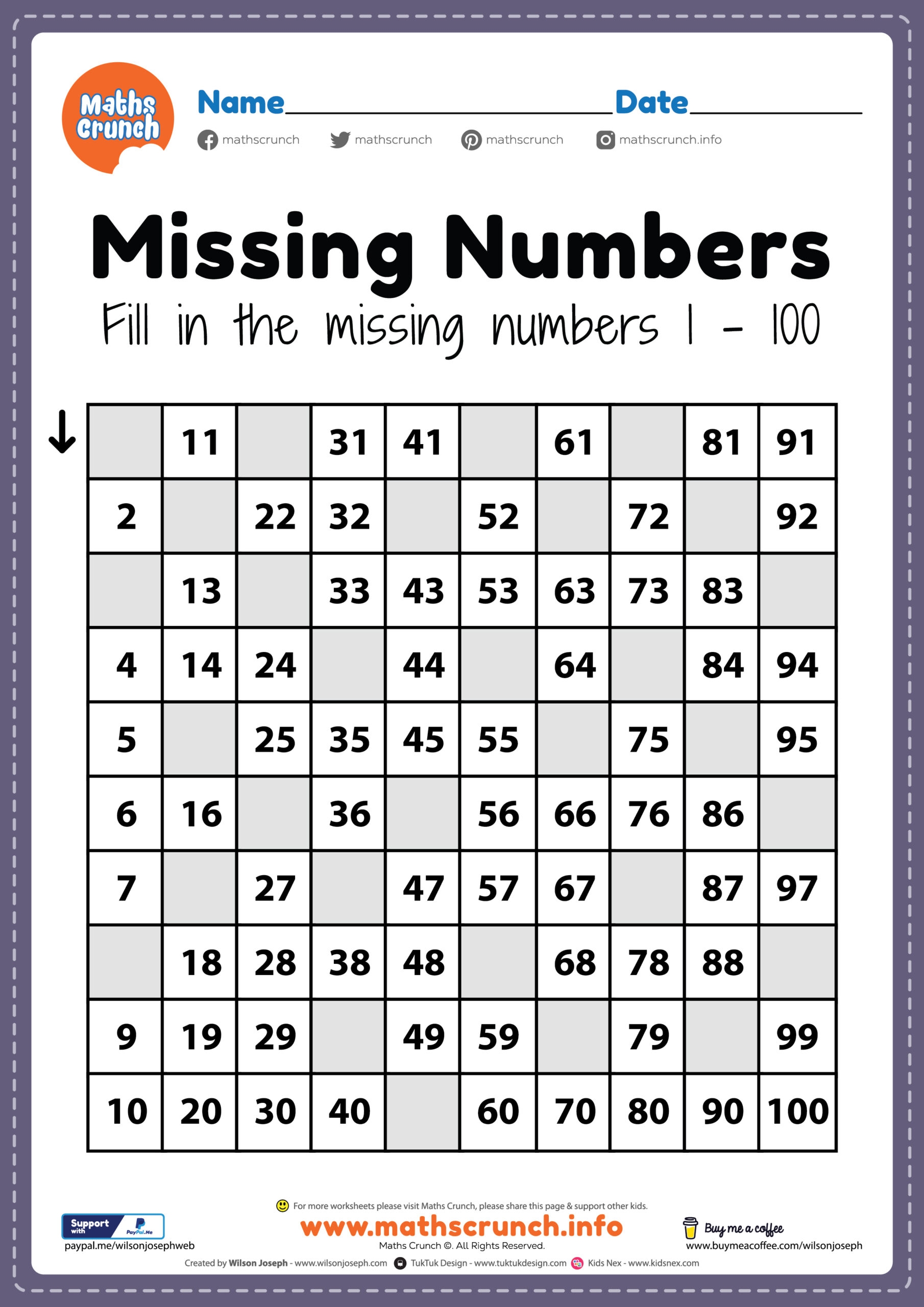 free preschool math worksheets