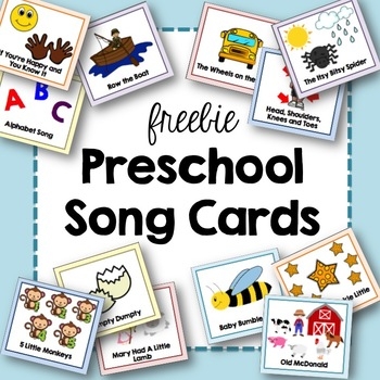 printable song cards for preschool
