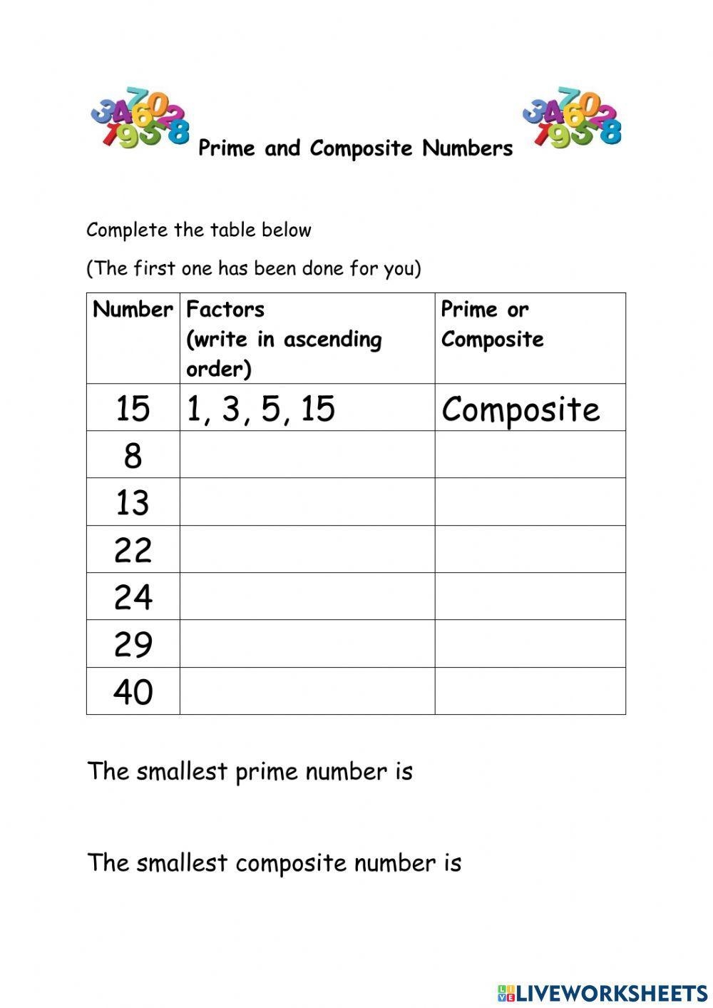 prime numbers and composite numbers worksheet