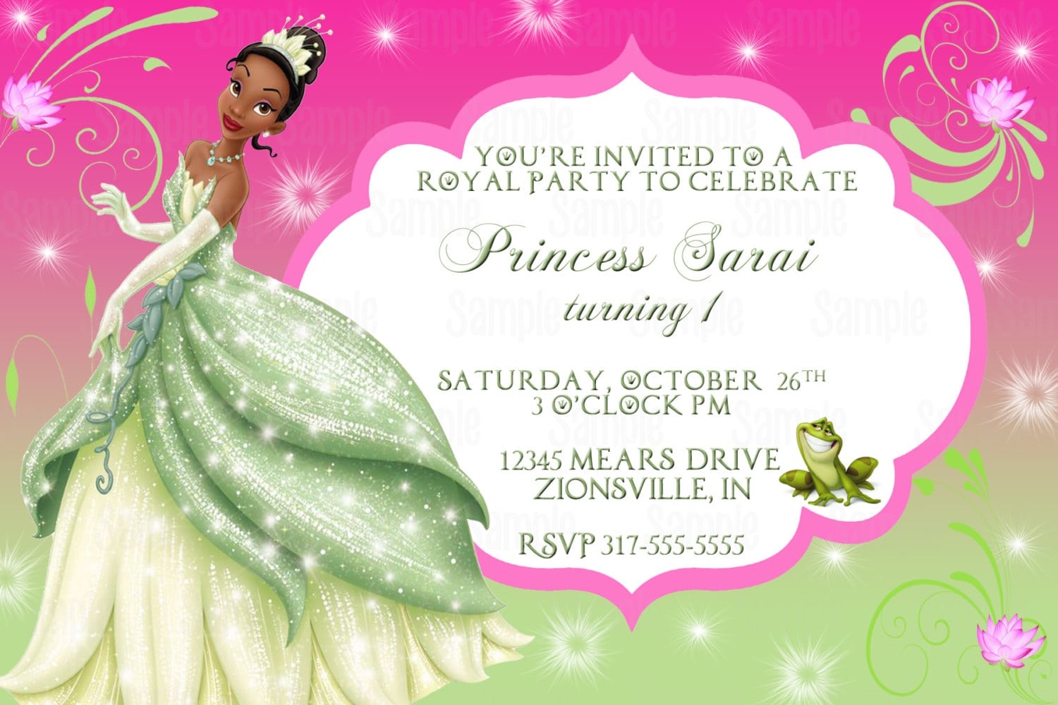 Princess And The Frog Invitation Template