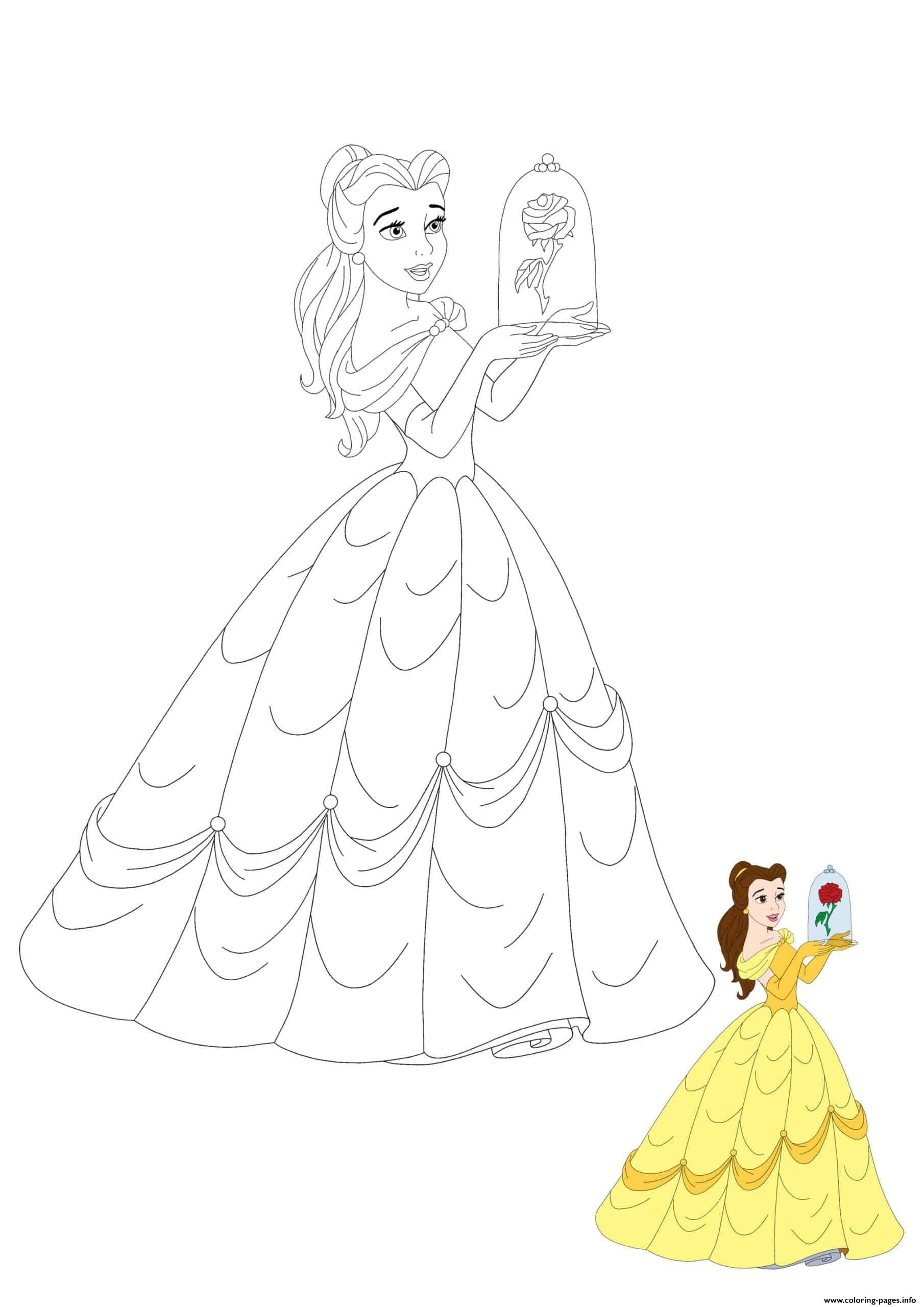 Princess Belle Coloring Pages Learny Kids