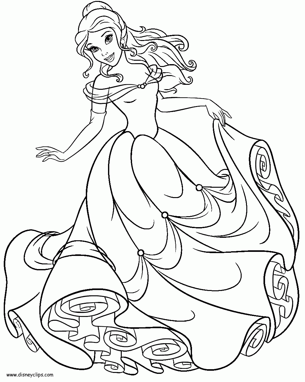 Princess Belle Coloring Pages To Download And Print For Free