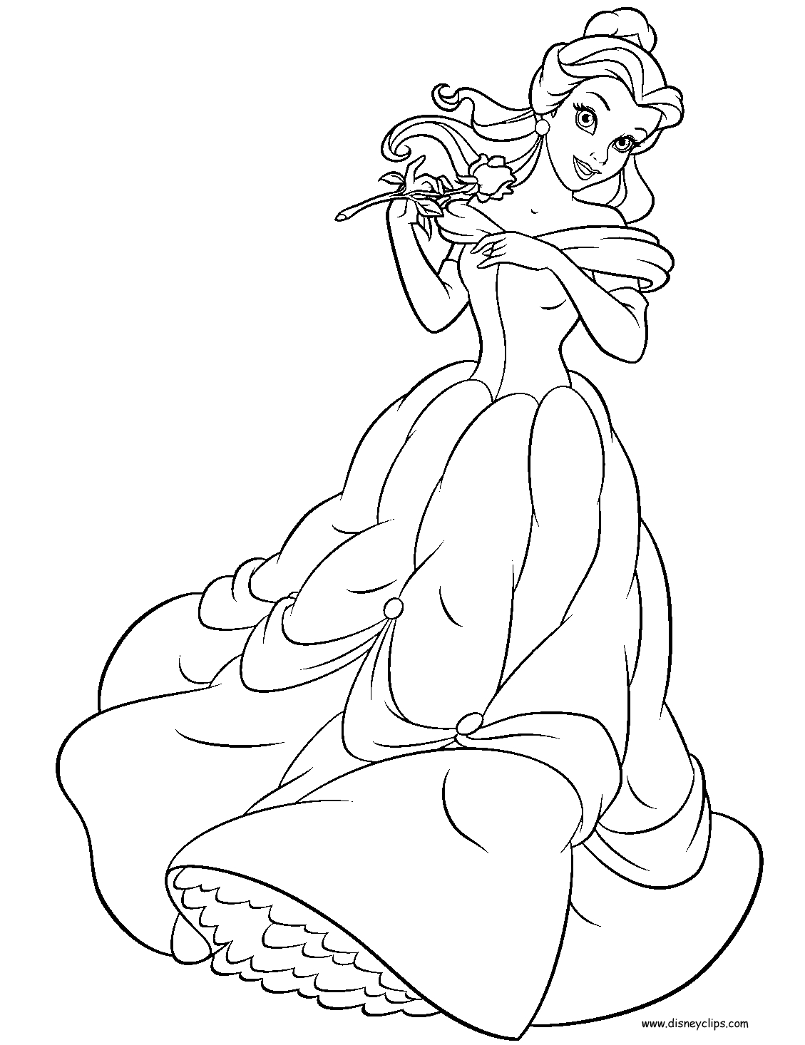 Princess Belle Coloring Pages To Download And Print For Free