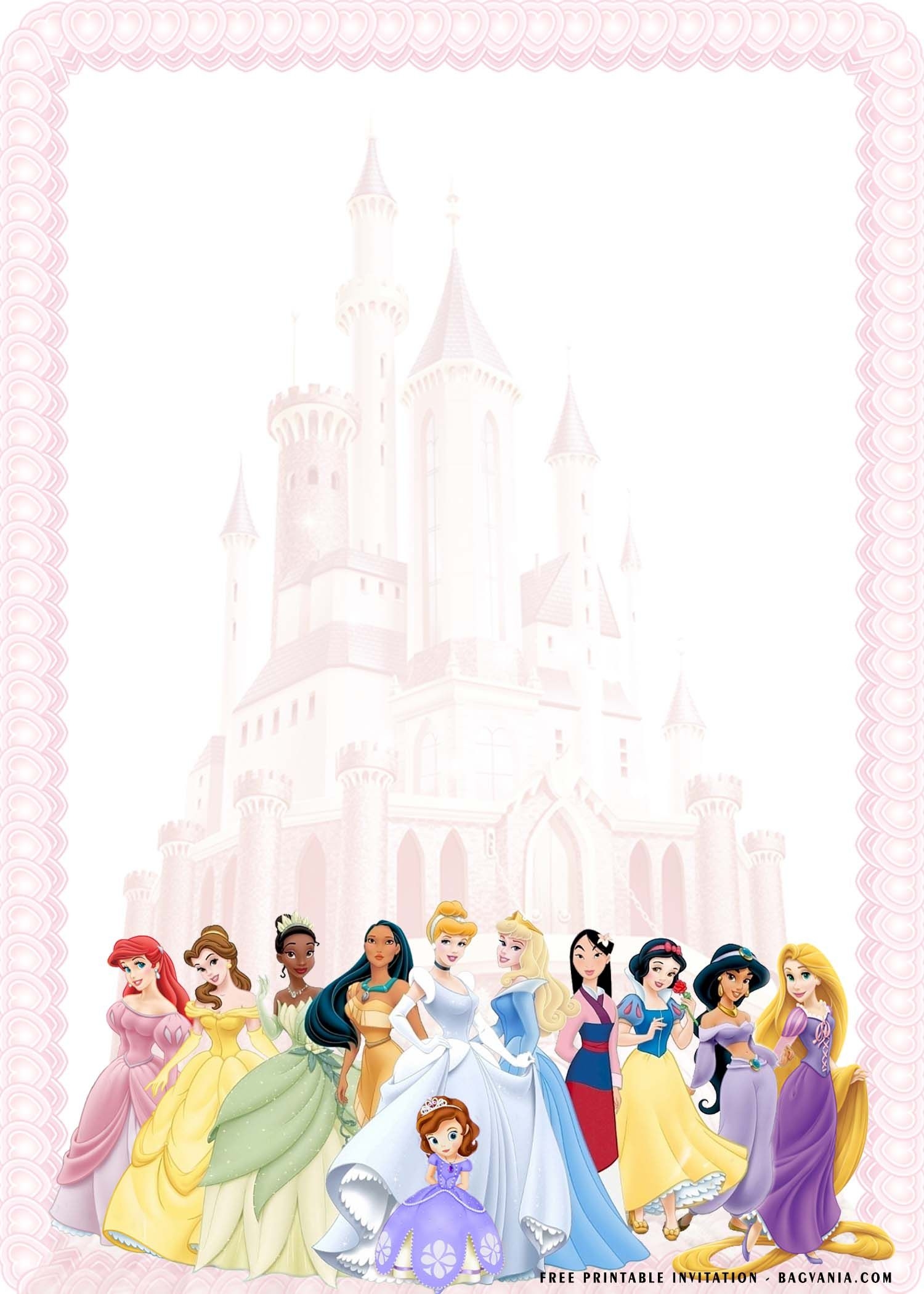 free princess invitation templates