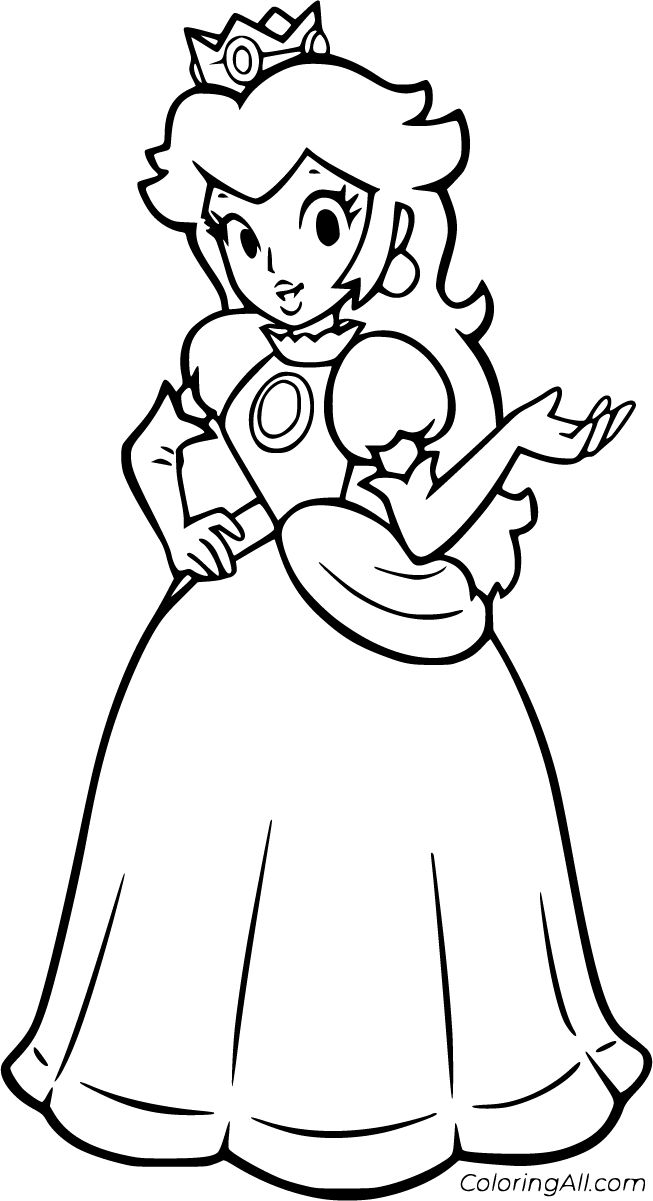 Princess Peach Coloring Pages Free Printable