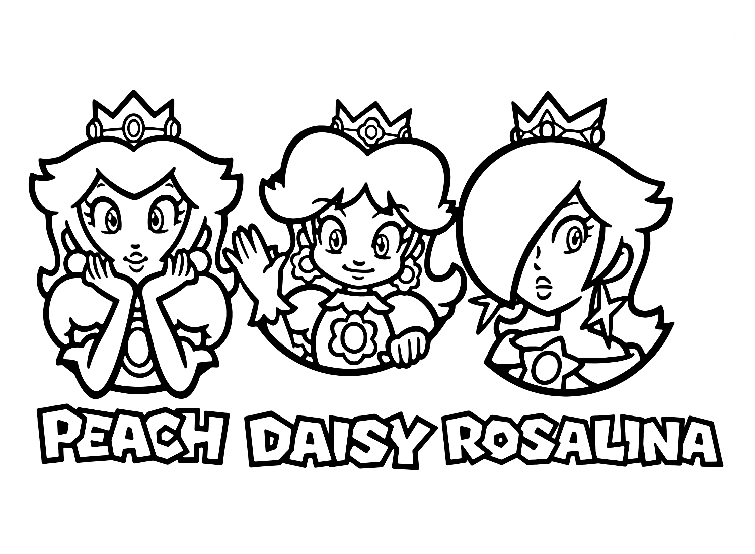 Princess Peach Daisy Mario Coloring Pages Princess Peach Rosalina 