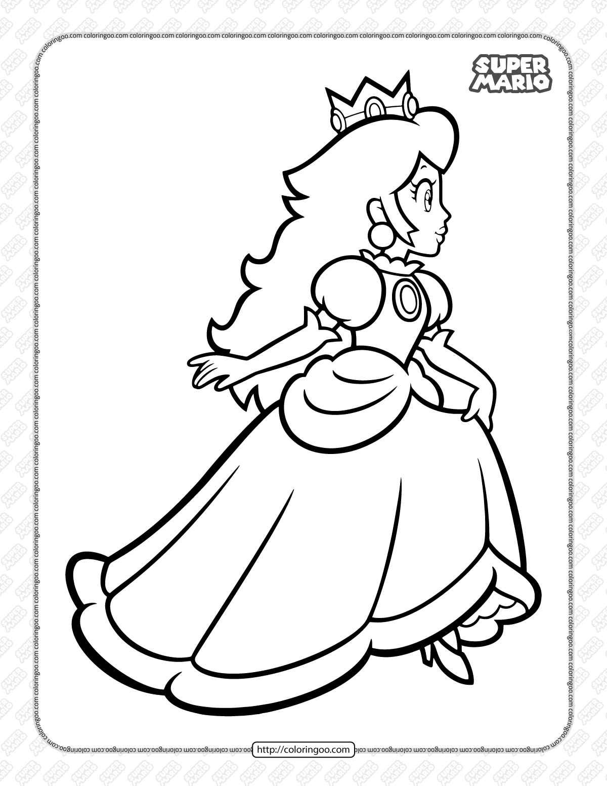 Princess Peach Mario Coloring Pages Mario Coloring Pages Super Mario Images