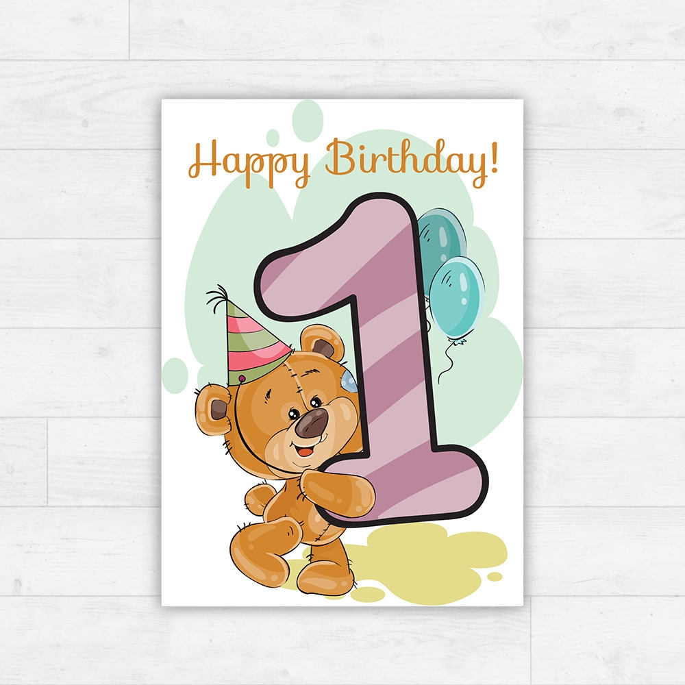 Printable 1st Birthday Card