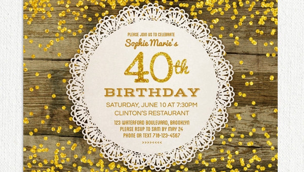 Printable 40th Birthday Invitation Ideas Collection Discount Pinnaxis