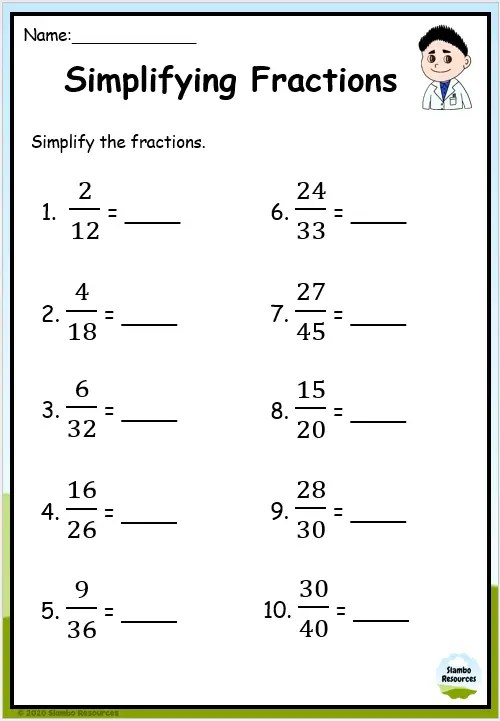 Printable 5th Grade Adding Fraction Worksheets Education 