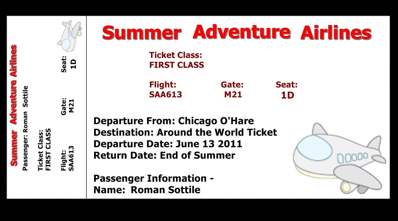 free printable airline ticket template