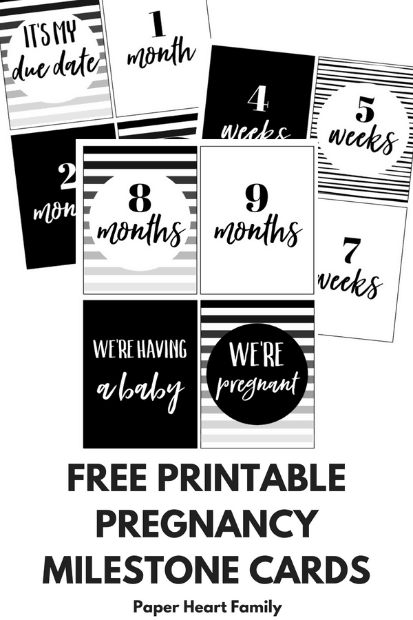 printable pregnancy milestone cards