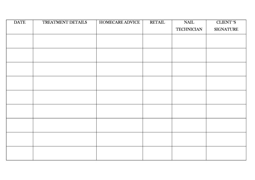 Printable Beauty Client Record Cards Download Shop Fresh